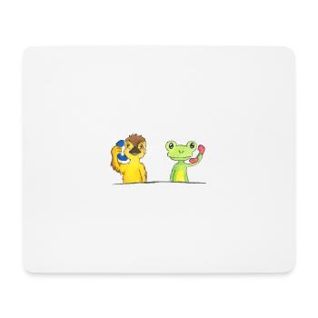 Ente und Frosch - Mousepad (Querformat) - Weiß - Vorne