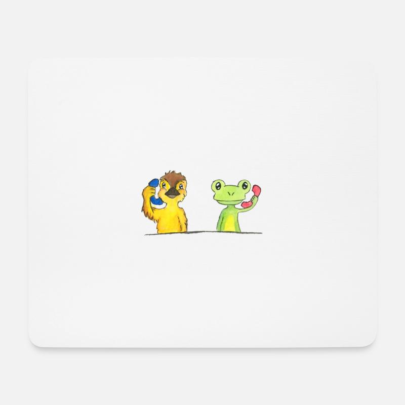 Ente und Frosch - Mousepad (Querformat) - Weiß