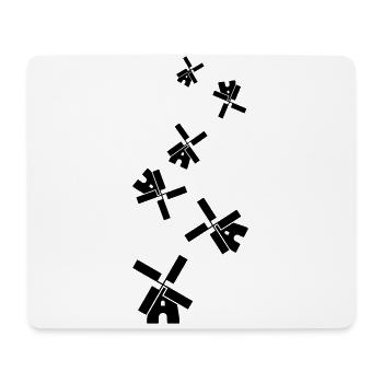 Windmühle Ivon Silhouette - Mousepad (Querformat) - Weiß - Vorne