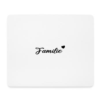 Familie Herzchen Schriftzug in schwarz - Mousepad (Querformat) - Weiß - Vorne