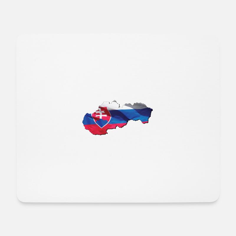 Slowakei Flagge in der Slowakei Landkarte - Mousepad (Querformat) - Weiß