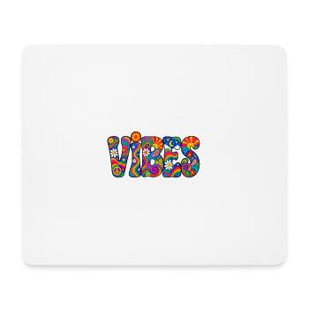 Vibes: Psychedelische Hippie Farbpracht - Mousepad (Querformat) - Weiß - Vorne