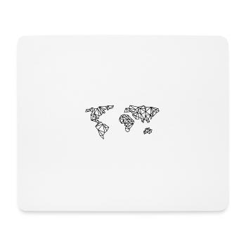 Ligne géométrique de la carte du monde - Tapis de souris (format paysage) - blanc - Devant