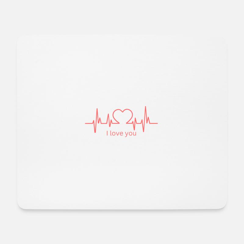 ILoveYouHerzschlag - Mousepad (Querformat) - Weiß