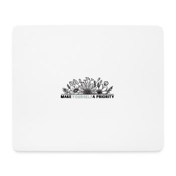 Conception de cadre floral pour vous-même - Tapis de souris (format paysage) - blanc - Devant