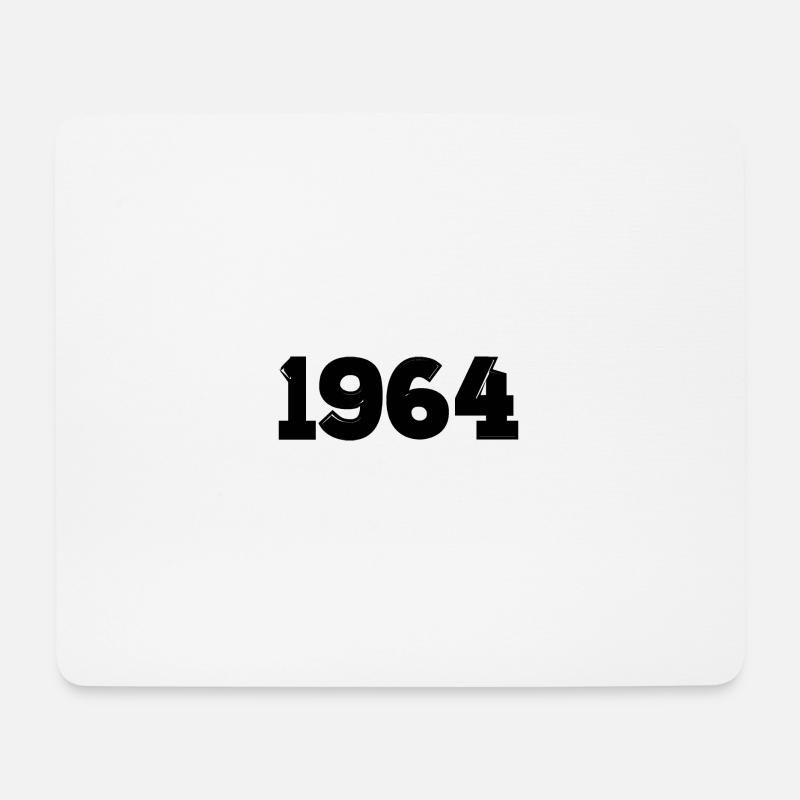 Jahr 1964 schwarz Geburtsjahr - Mousepad (Querformat) - Weiß