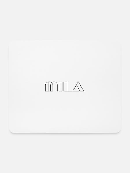 Name Mila Modern Schwarz - Mousepad (Querformat) - Weiß