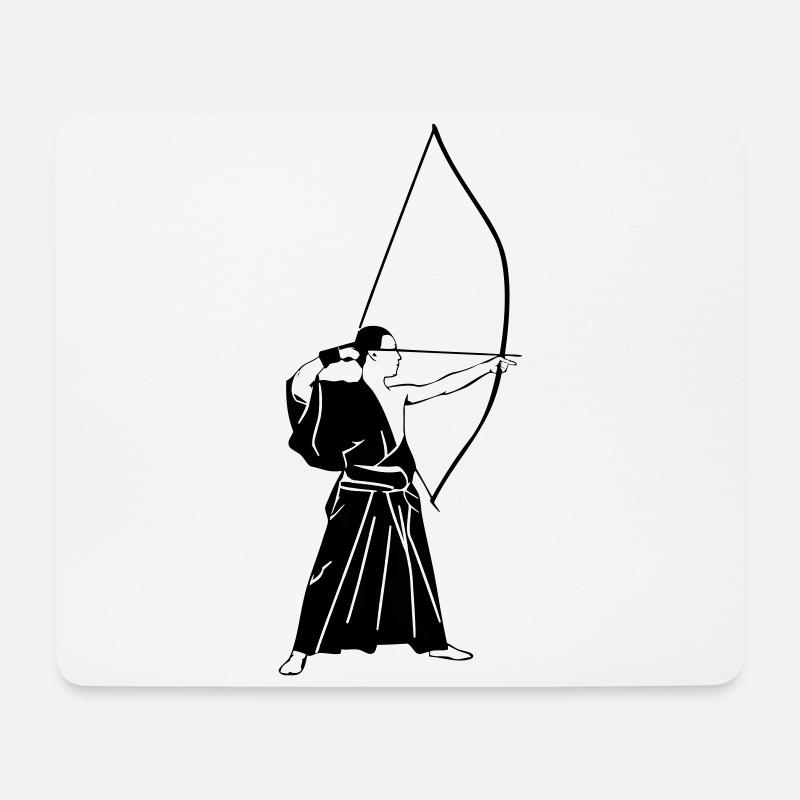 Kyudo - Japanisches Bogenschießen - Mousepad (Querformat) - Weiß
