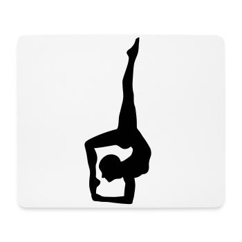 White yoga silhouette in articulated pose - Mouse Pad (horizontal) - white - Front