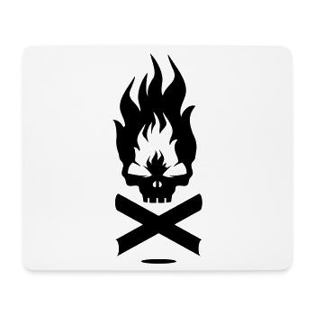 A fire symbol with skull - Mouse Pad (horizontal) - white - Front