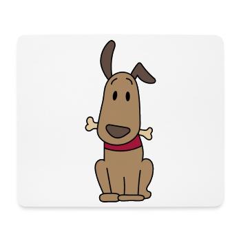 Chien avec os - Tapis de souris (format paysage) - blanc - Devant