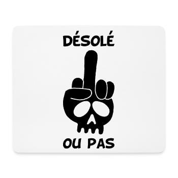 Crâne noir malpoli - Tapis de souris (format paysage) - blanc - Devant