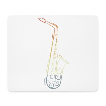 Dessin de saxophone vintage - Tapis de souris (format paysage) - blanc - Devant