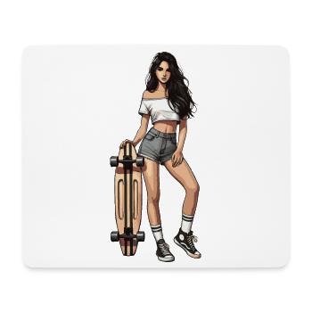 Longboard - Mousepad (Querformat) - Weiß - Vorne