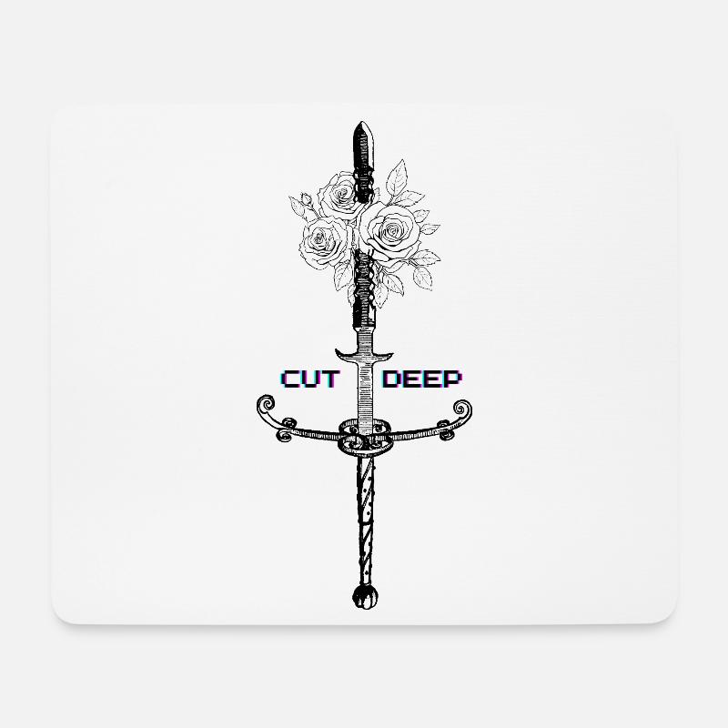 Cyber-Rose - Mousepad (Querformat) - Weiß