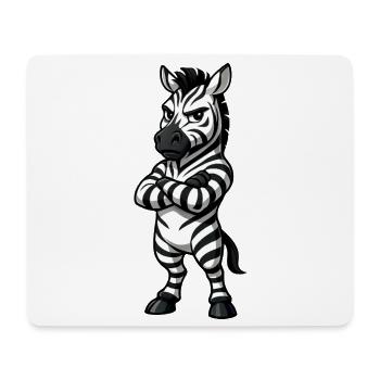 Cool zèbre confiant dessin animé serein - Tapis de souris (format paysage) - blanc - Devant