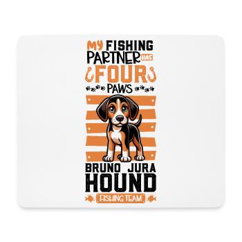 Angeln und Jura Laufhund - Mousepad (Querformat) - Weiß - Vorne