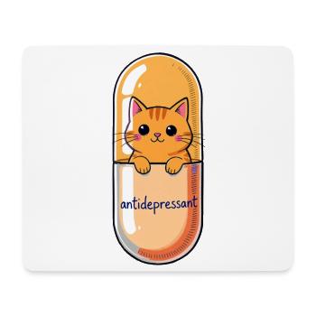 Cute Cat Capsule – Mood Booster Cartoon - Mouse Pad (horizontal) - white - Front