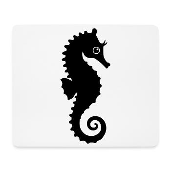 Cute Seahorse Silhouette - Mouse Pad (horizontal) - white - Front