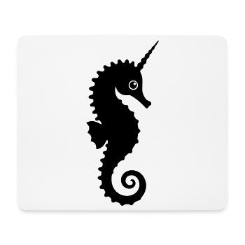 Cute Unicorn Seahorse - Mouse Pad (horizontal) - white - Front