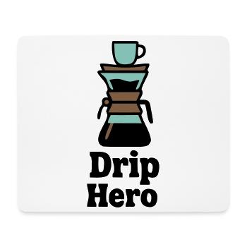 Drip Hero Kaffeefilter Logo - Mousepad (Querformat) - Weiß - Vorne