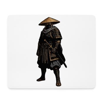 Samurai im Strohhut - Mousepad (Querformat) - Weiß - Vorne