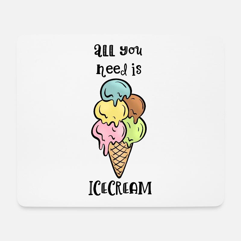 Eiswaffel mit Spruch - Mousepad (Querformat) - Weiß