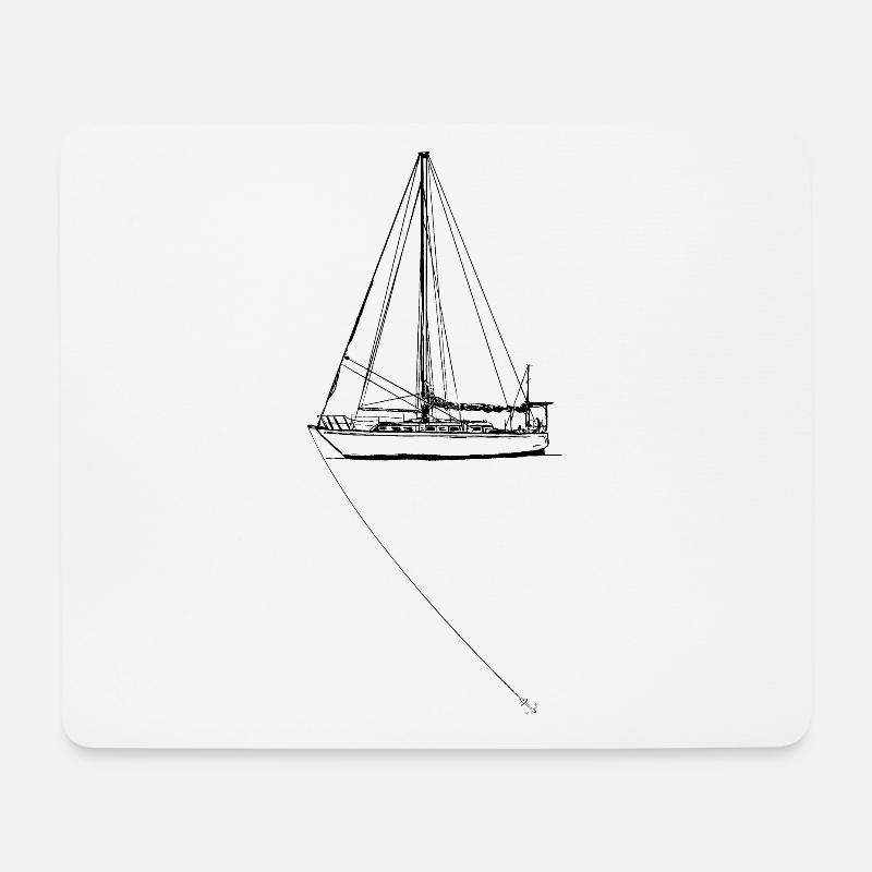 SEGELBOOT SEGELSCHIFF SEGELN SEGLER - Mousepad (Querformat) - Weiß