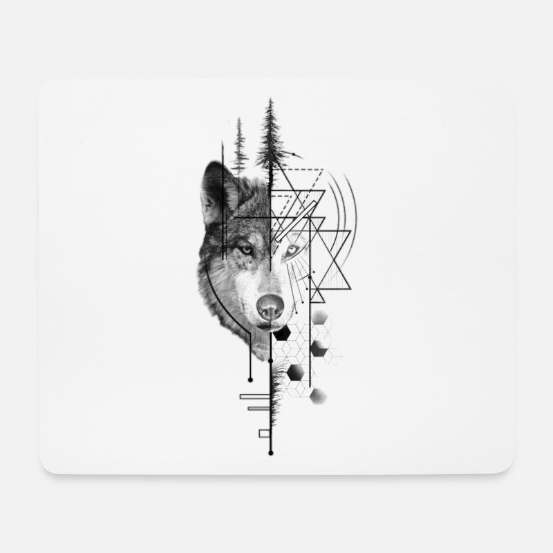 Wolf Design - Mousepad (Querformat) - Weiß