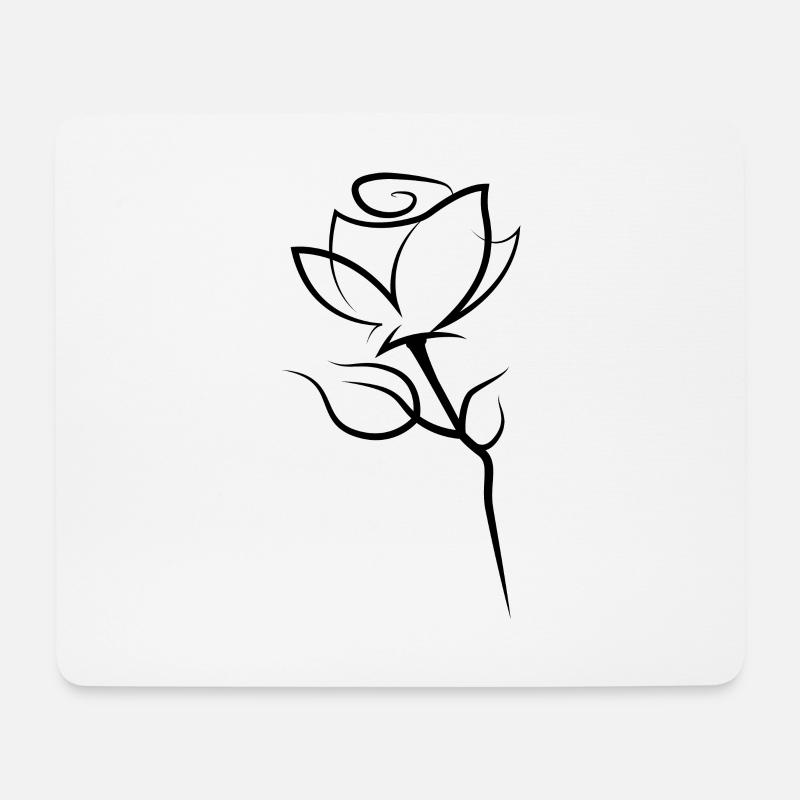 Blume Rose - Mousepad (Querformat) - Weiß
