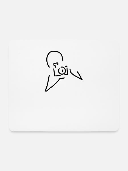 fotograf mit kamera - Mousepad (Querformat) - Weiß