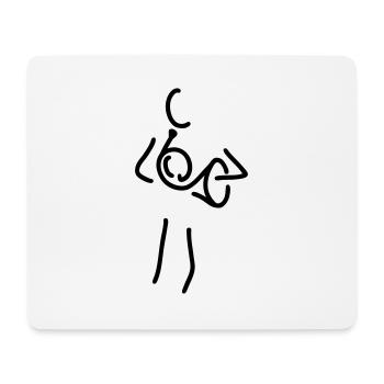 horn spielen - Mousepad (Querformat) - Weiß - Vorne
