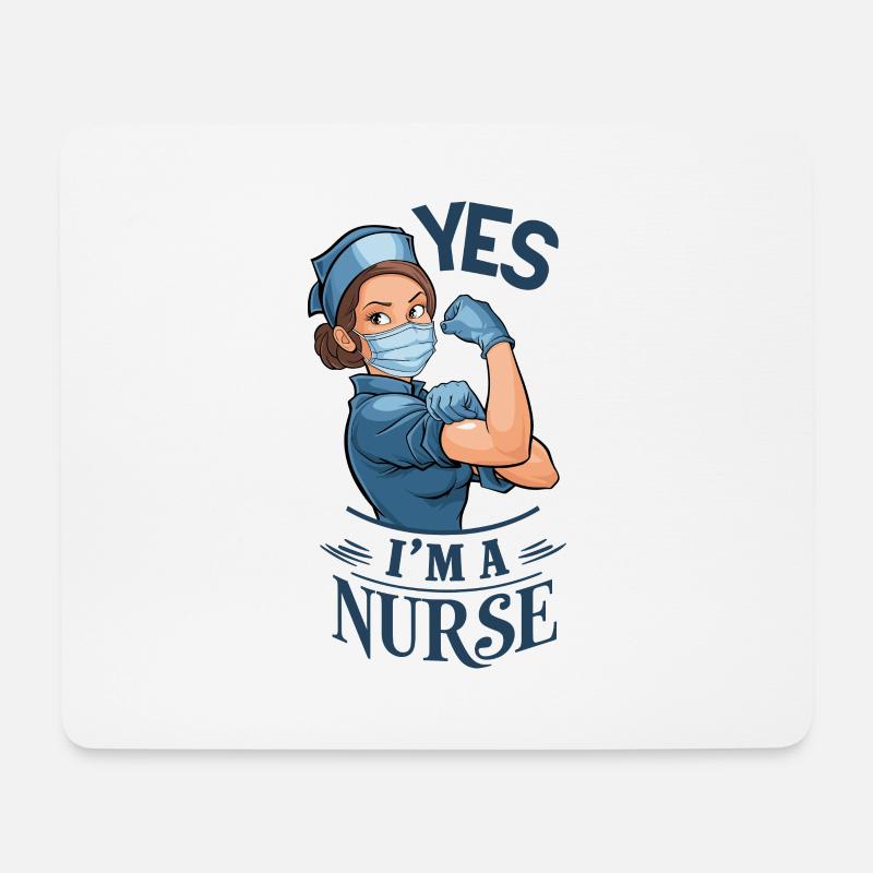 Lustige Krankenschwester mit Humor - Mousepad (Querformat) - Weiß