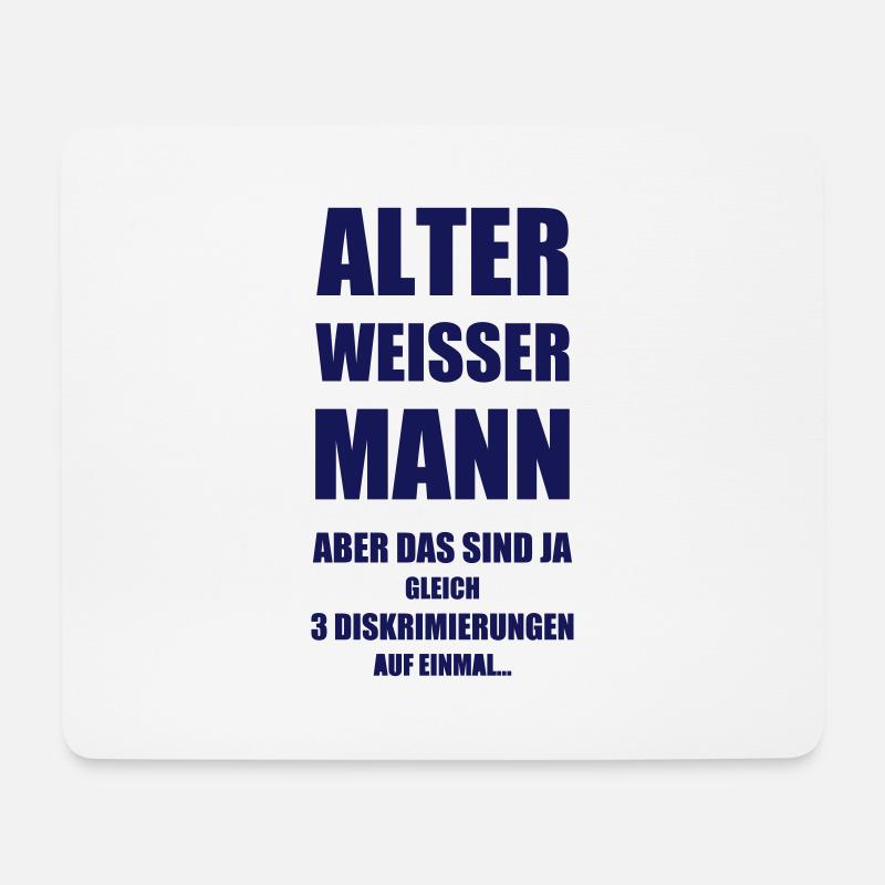 Design "Alter weißer Mann" - 3 Diskriminierungen - Mousepad (Querformat) - Weiß