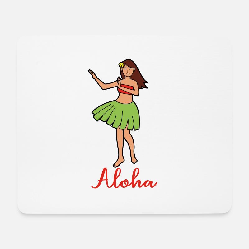 ALOHA Mädchen - Mousepad (Querformat) - Weiß