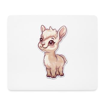 Alpaka Lama für Alpakaliebhaber - Mousepad (Querformat) - Weiß - Vorne