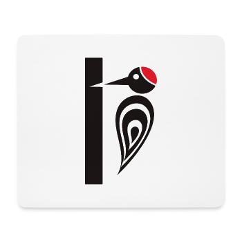 Specht am Baum - Zimmermannsvogel - Mousepad (Querformat) - Weiß - Vorne