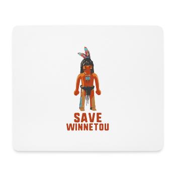 sauvez winnetou,winnetou,indien,comique - Tapis de souris (format paysage) - blanc - Devant