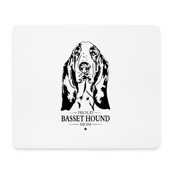 Basset Hound Maman Chien Chien Wilsigns - Tapis de souris (format paysage) - blanc - Devant