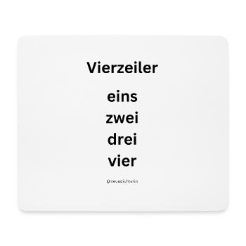 Vierzeiler - schwarze Schrift - Mousepad (Querformat) - Weiß - Vorne