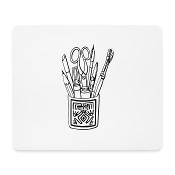 Stifte und Pinsel - UNIKAT-SHIRT.COM - Mousepad (Querformat) - Weiß - Vorne
