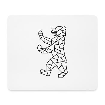 Berliner Bär Origami - Mousepad (Querformat) - Weiß - Vorne