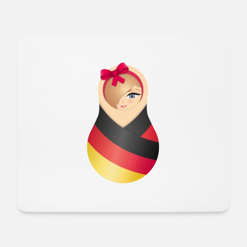 Matroschka Jule – Team Germany - Mousepad (Querformat) - Weiß