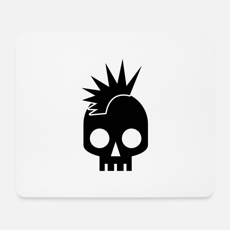 kühlen Schädels Platz mit tollen mowhawk Punk-Baby - Mousepad (Querformat) - Weiß