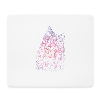 Katzengesicht einer Perserkatze als Hauskatze - Mousepad (Querformat) - Weiß - Vorne