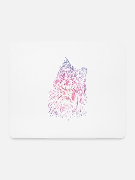 Cat face of a Persian cat as a domestic cat - Mouse Pad (horizontal) - white
