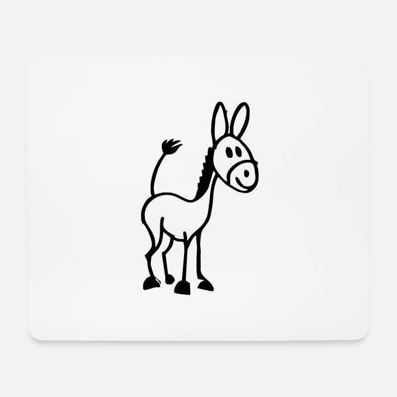 Kleiner Esel - Mousepad (Querformat) - Weiß