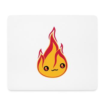 gesicht suess niedlich klein comic cartoon feuer f - Mousepad (Querformat) - Weiß - Vorne