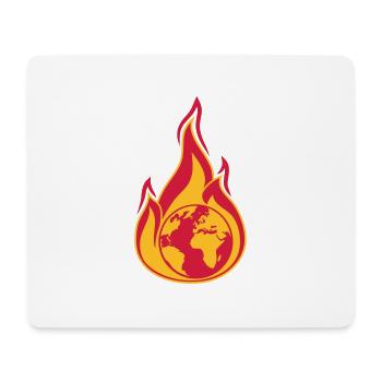 planet erde on fire heimat klimawandel globale erw - Mousepad (Querformat) - Weiß - Vorne