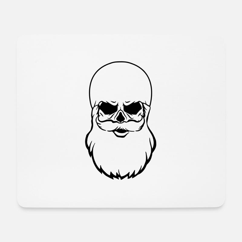 Skull Beard - Mousepad (Querformat) - Weiß